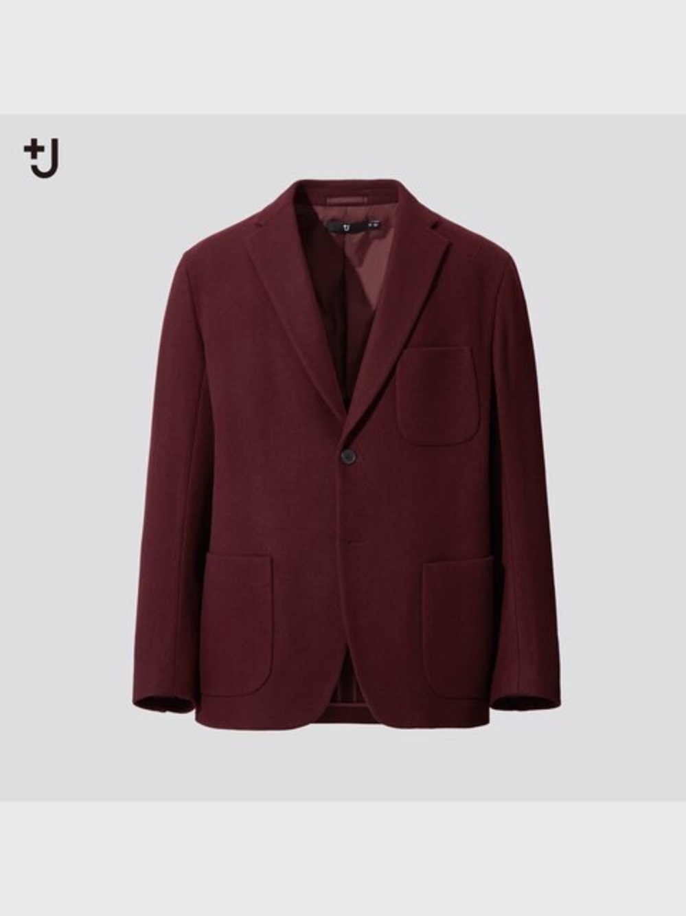 Jil Sander Uniqlo Men's Burgundy Single-Breasted Blazer Wool Cashmere Size M